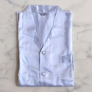 NWOT Men's 100% Silk Pajama Shirt with embroidery on pocket.